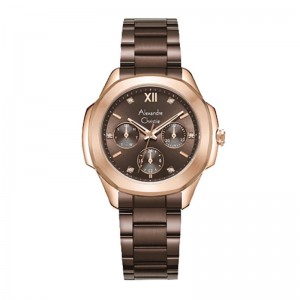 Alexandre Christie AC 2A28 Day Date Rosegold Brown BFBROBO